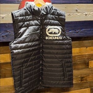 Ecko Unlimited Black Puffer Vest with Logo